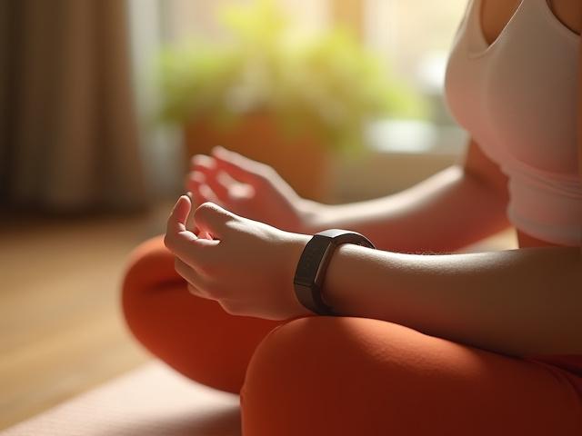 Fitbit Charge 6 on a yoga practitioner's wrist